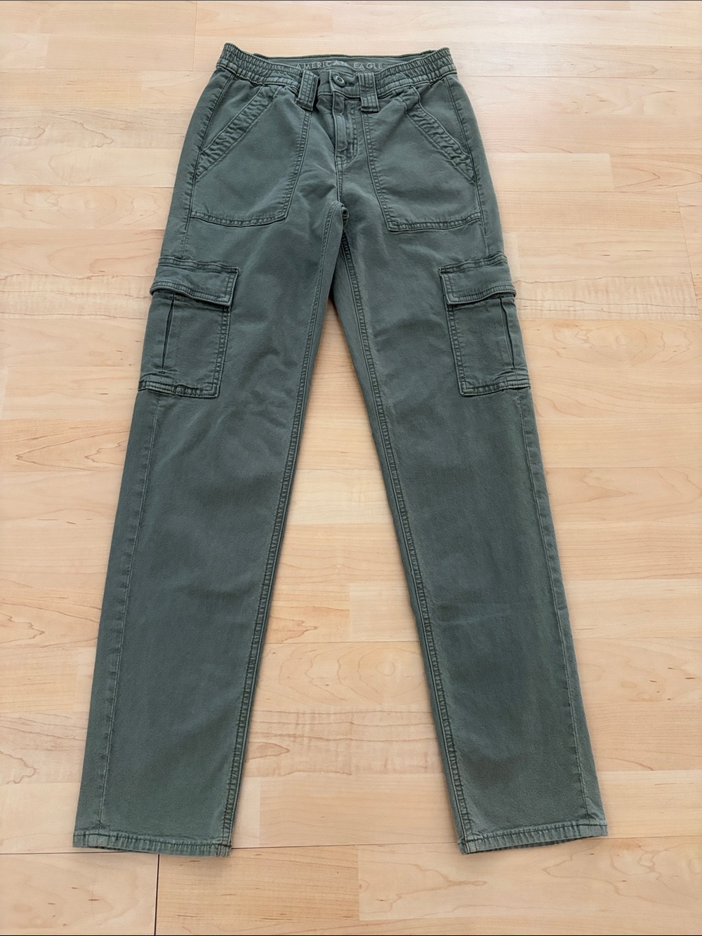 American Eagle Olive Green Cargo Utility Pants Size 00 Straight Leg